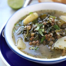 A bowl of soup, with Lentil