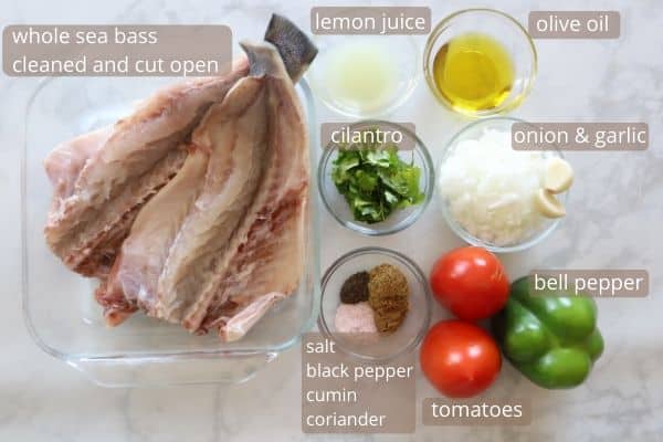 baked sea bass ingredients