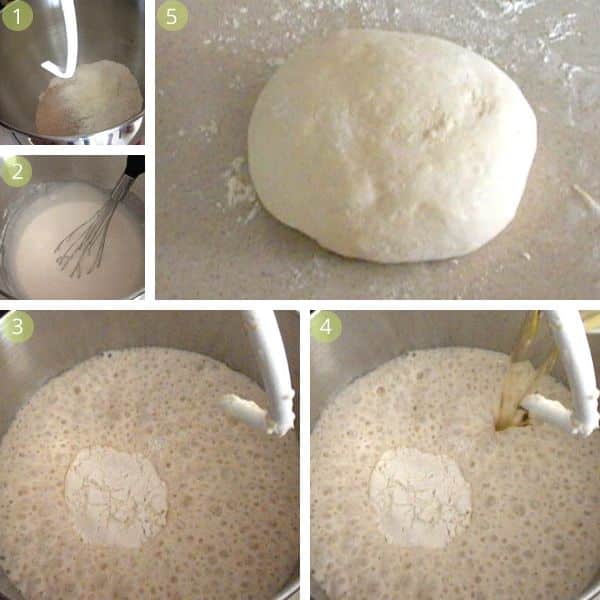 Step by step photos for making Dough in a bowl