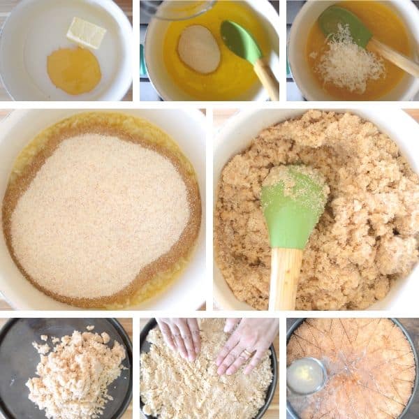 steps for making stovetop basbousa