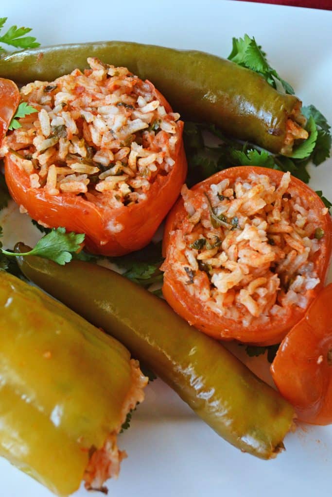 mahshi plate with different stuffed veggies