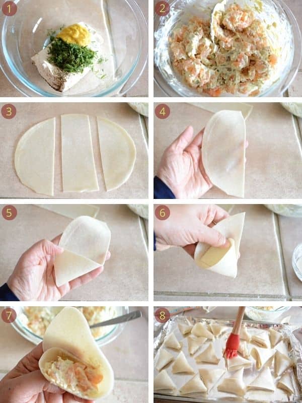 steps to make baked shrimp samosa