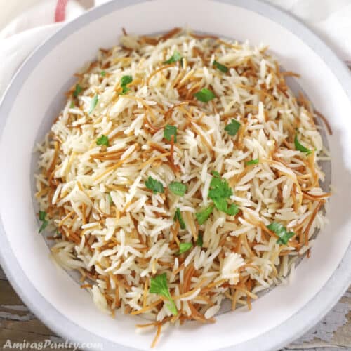 Lebanese Rice (Middle Eastern Rice with Vermicelli) Amira's Pantry