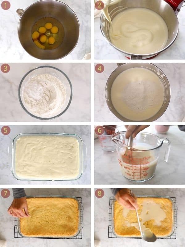 tres leches cake step by step