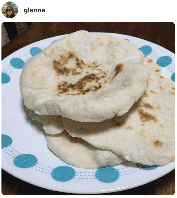 A photo showing Pita bread made by a fan