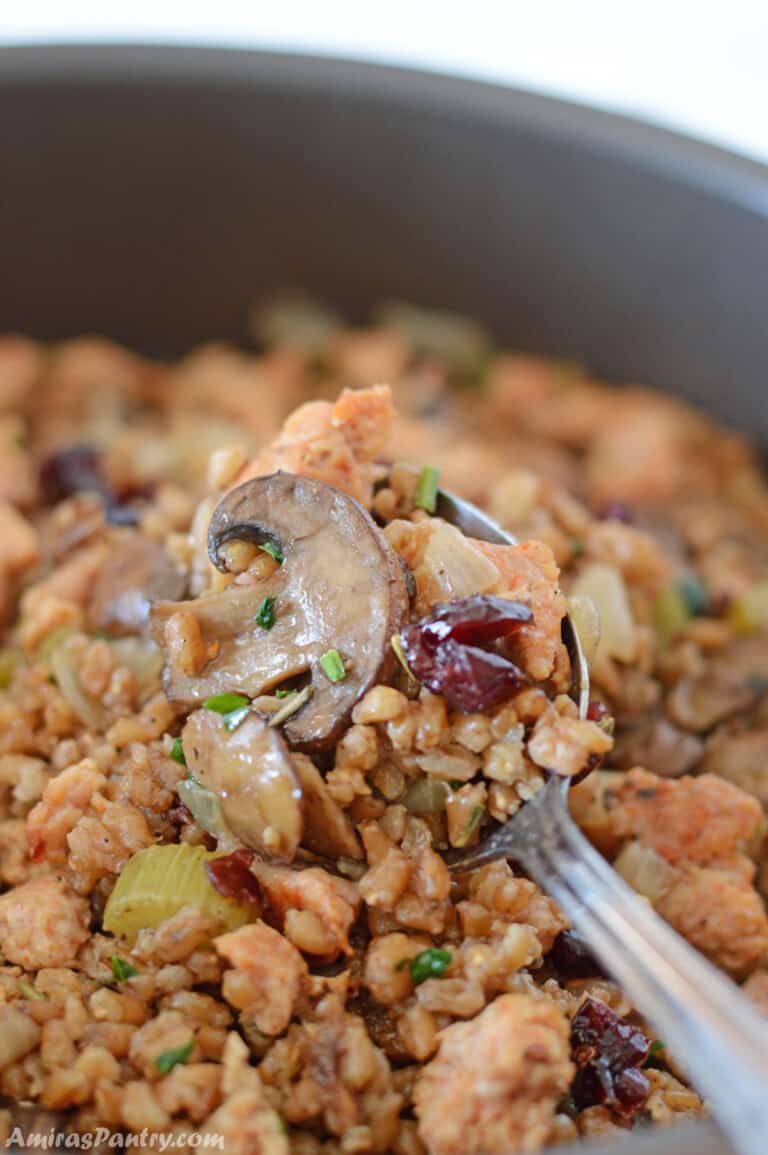 Farro Pilaf Recipe (with Italian Sausage and Mushroom) Amira's Pantry