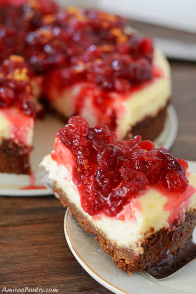Cranberry Orange Cheesecake - Amira's Pantry