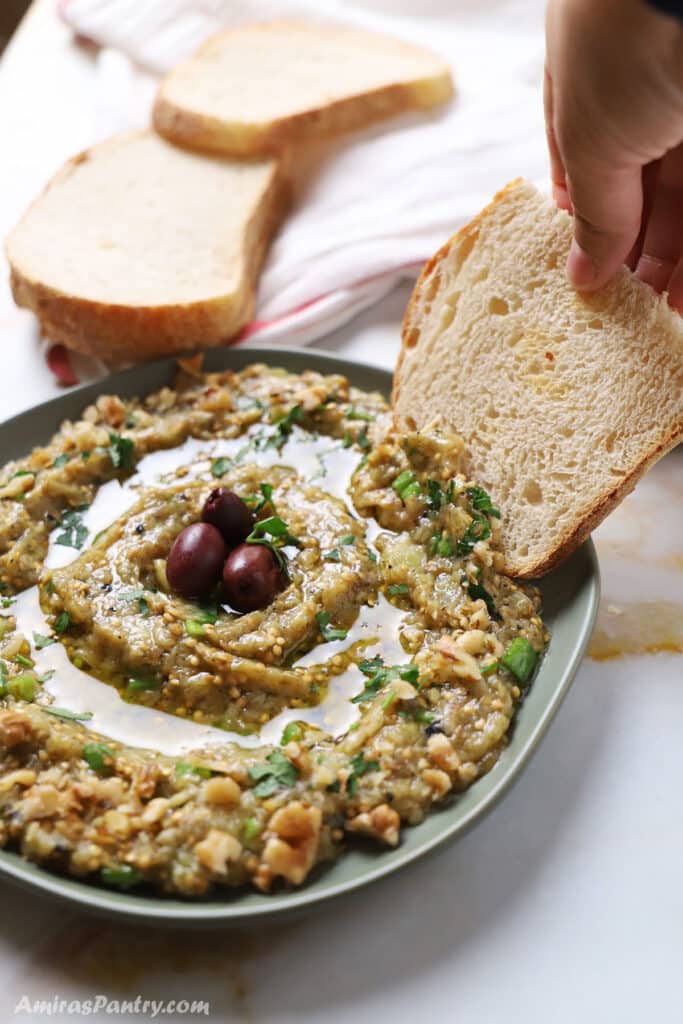 Melitzanosalata Greek Eggplant Dip Amira S Pantry