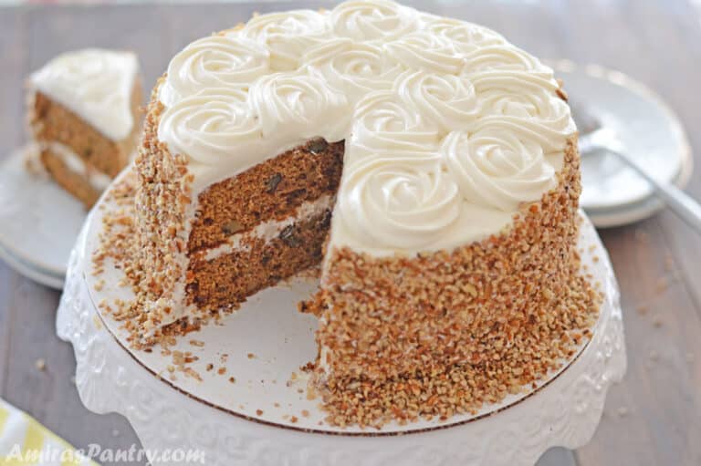 Easy Healthy Carrot Cake Recipe (With Frosting)- Amira's Pantry