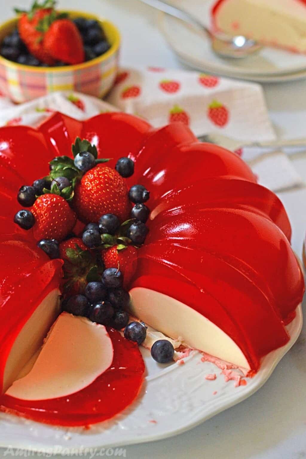 Strawberry Jello Mold (With Cream Cheese) - Amira's Pantry