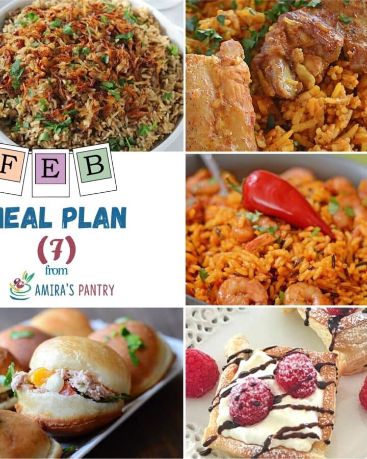 A collage of recipes from this week's meal plan.