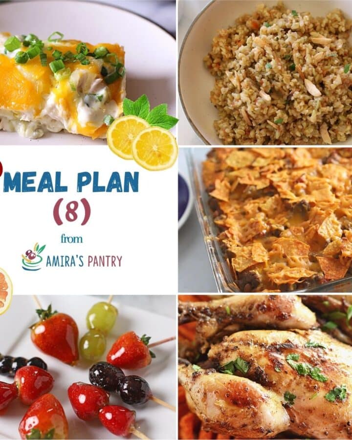 A collage of images from this week's meal plan.