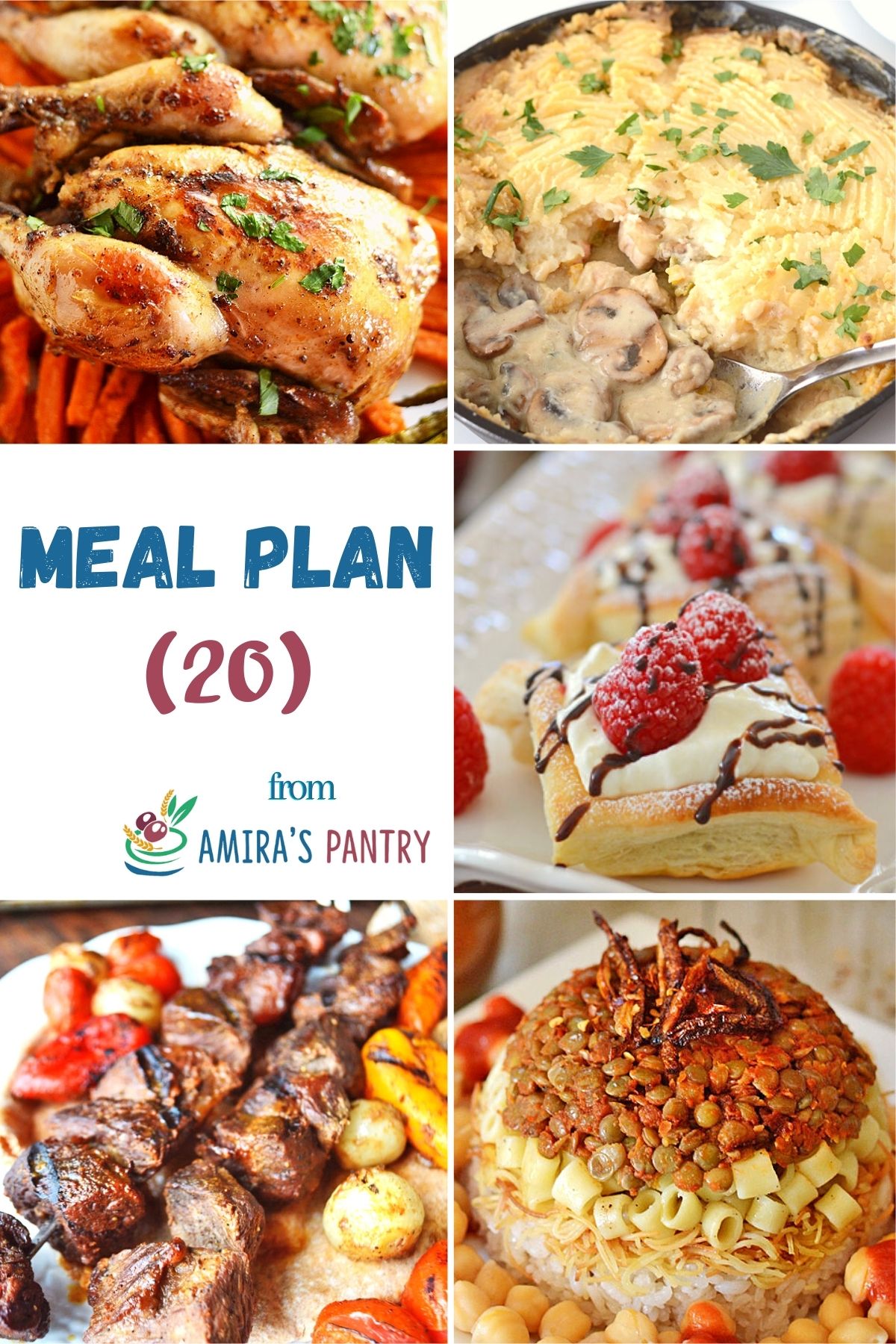 A collage of images from this week's meal plan recipe.