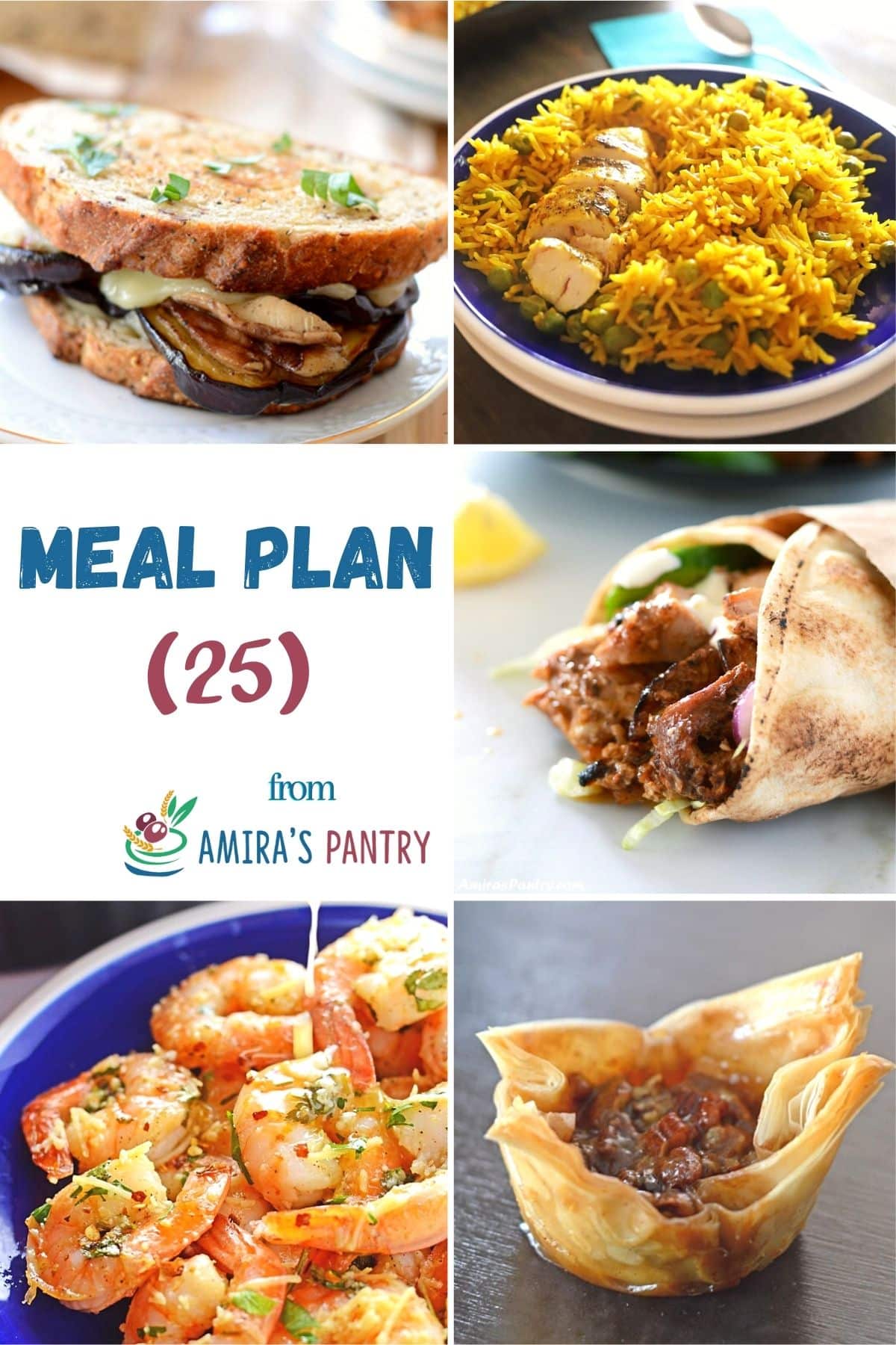 A collage of recipes from this wek's meal plan
