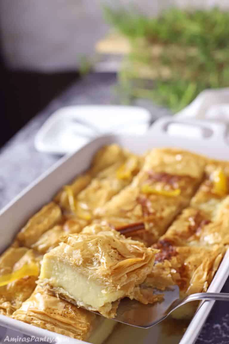 Galaktoboureko Recipe (Greek Custard Pie) - Amira&amp;#39;s Pantry