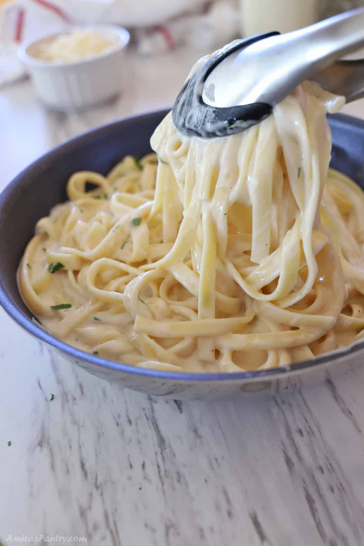 Creamy pasta store sauce with milk