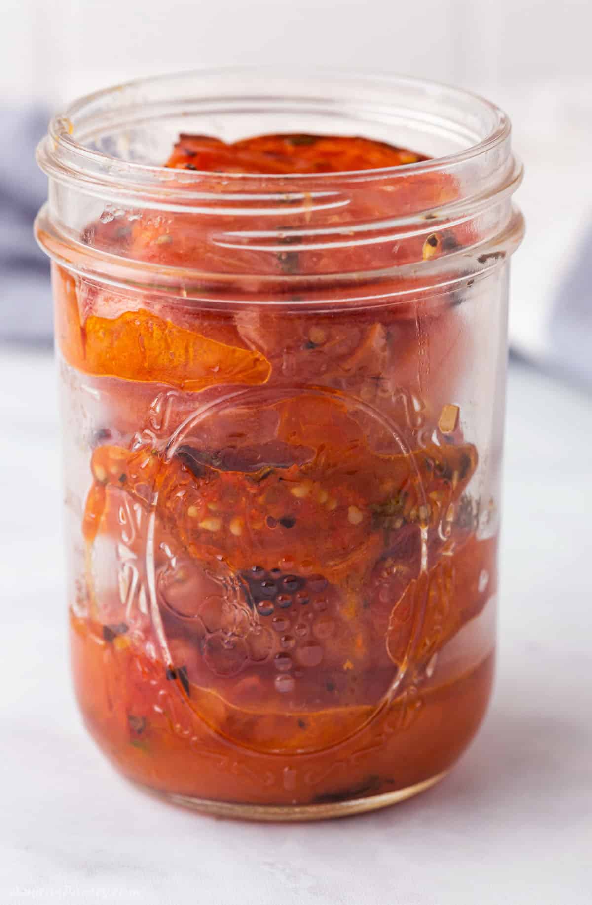 Roasted tomato in a jar.