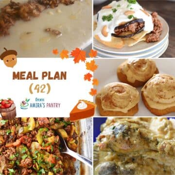 A collage of this week's meal plan.