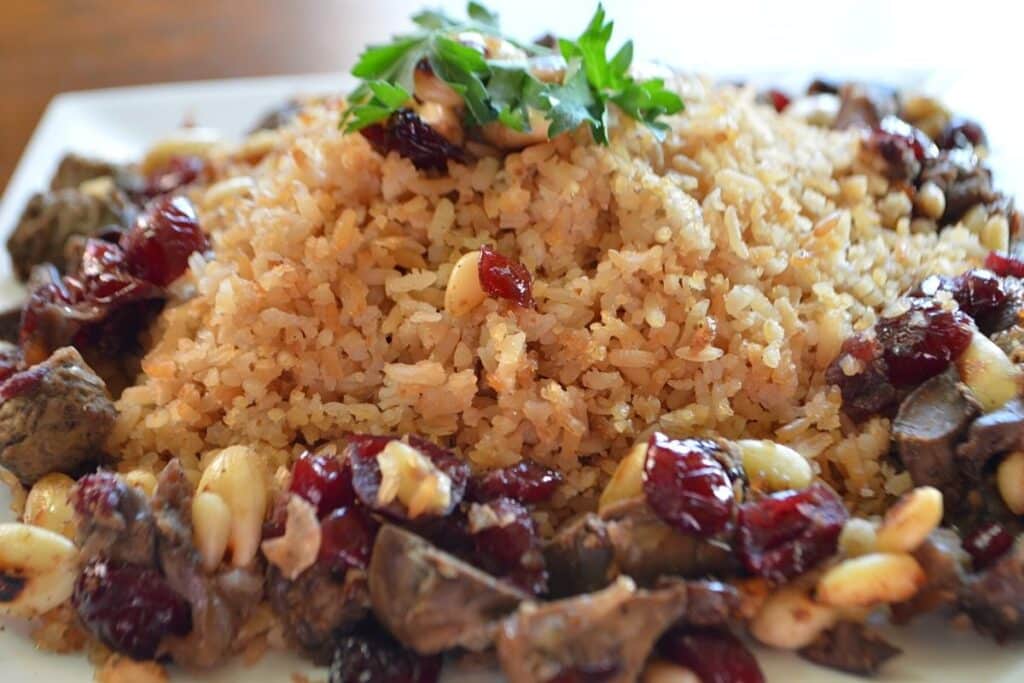 Roasted Rice (With Nuts and Raisins) - Amira's Pantry