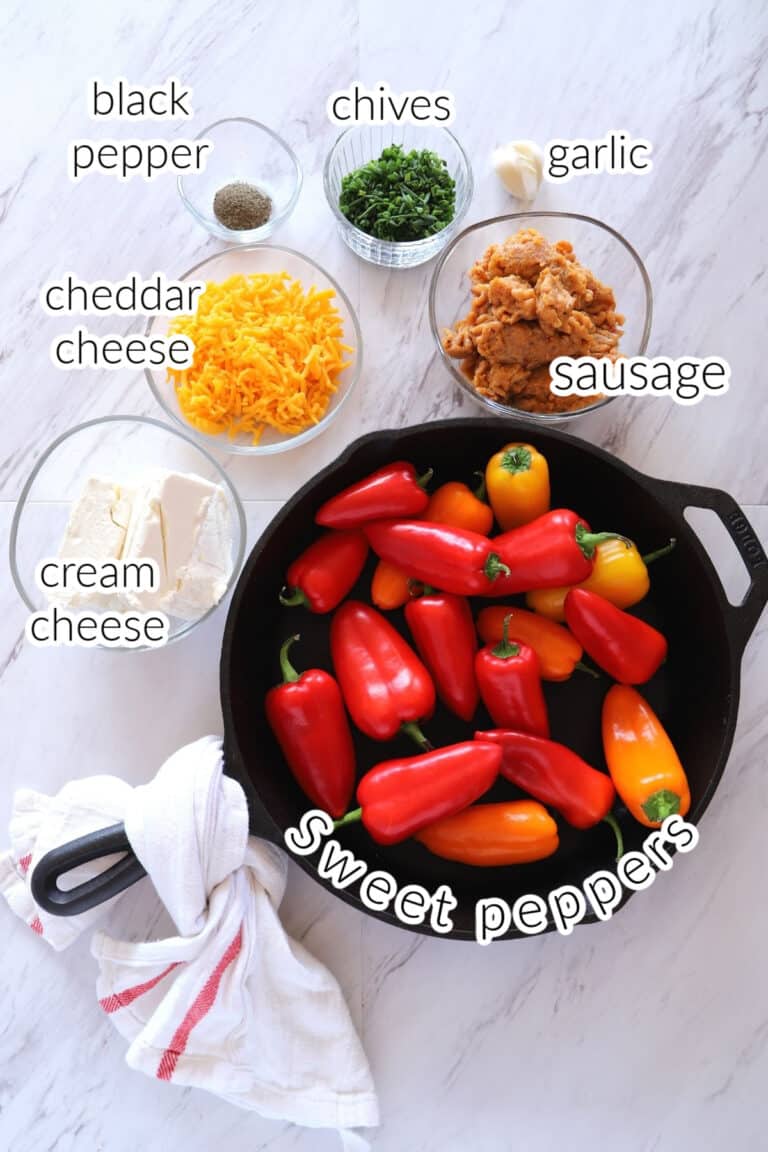 Sausage Stuffed Mini Peppers - Amira's Pantry