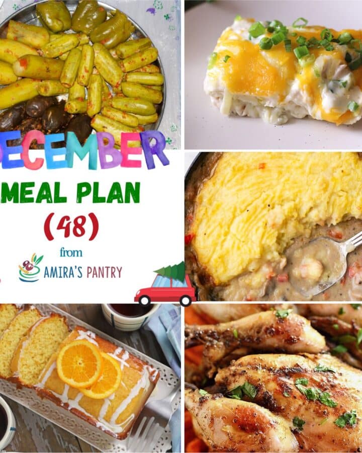 Images of this week's meal plan.