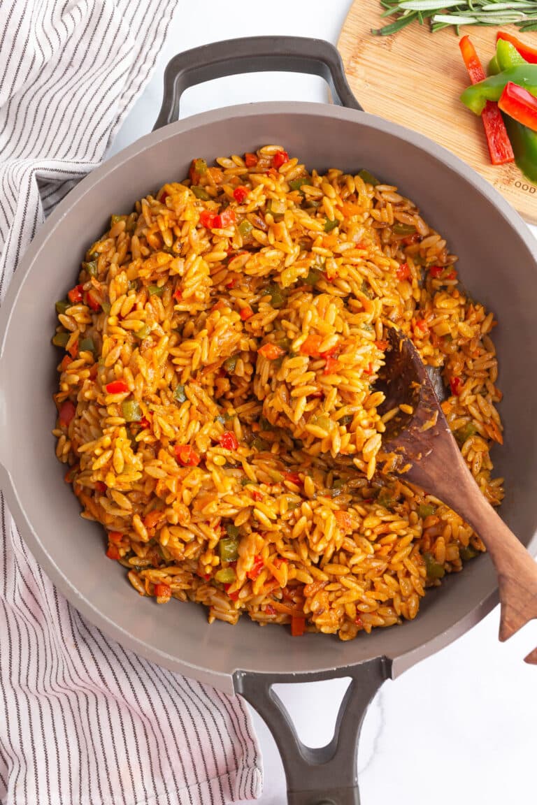 One Pot Orzo Recip (Vegetarian, 30 minute Meal) - Amira's Pantry