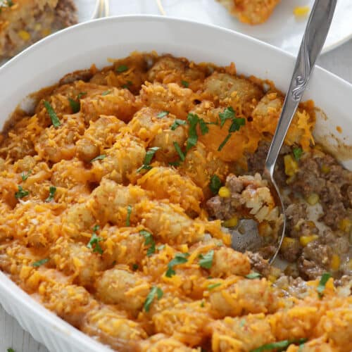 Easy Cowboy Casserole {With Tater Tots} - Amira's Pantry