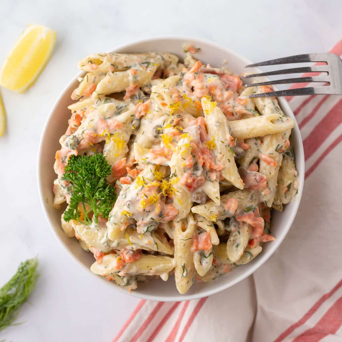 Creamy Smoked Salmon Pasta (15 minute recipe) - Amira's Pantry