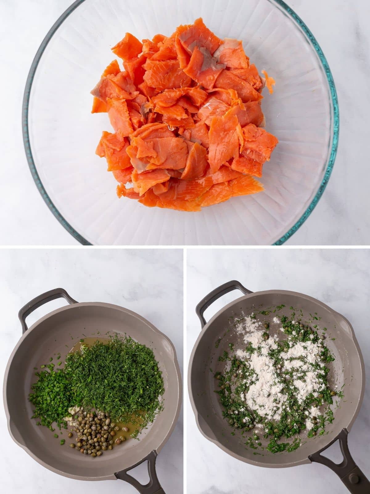 A collage of three images showing how to make this recipe.