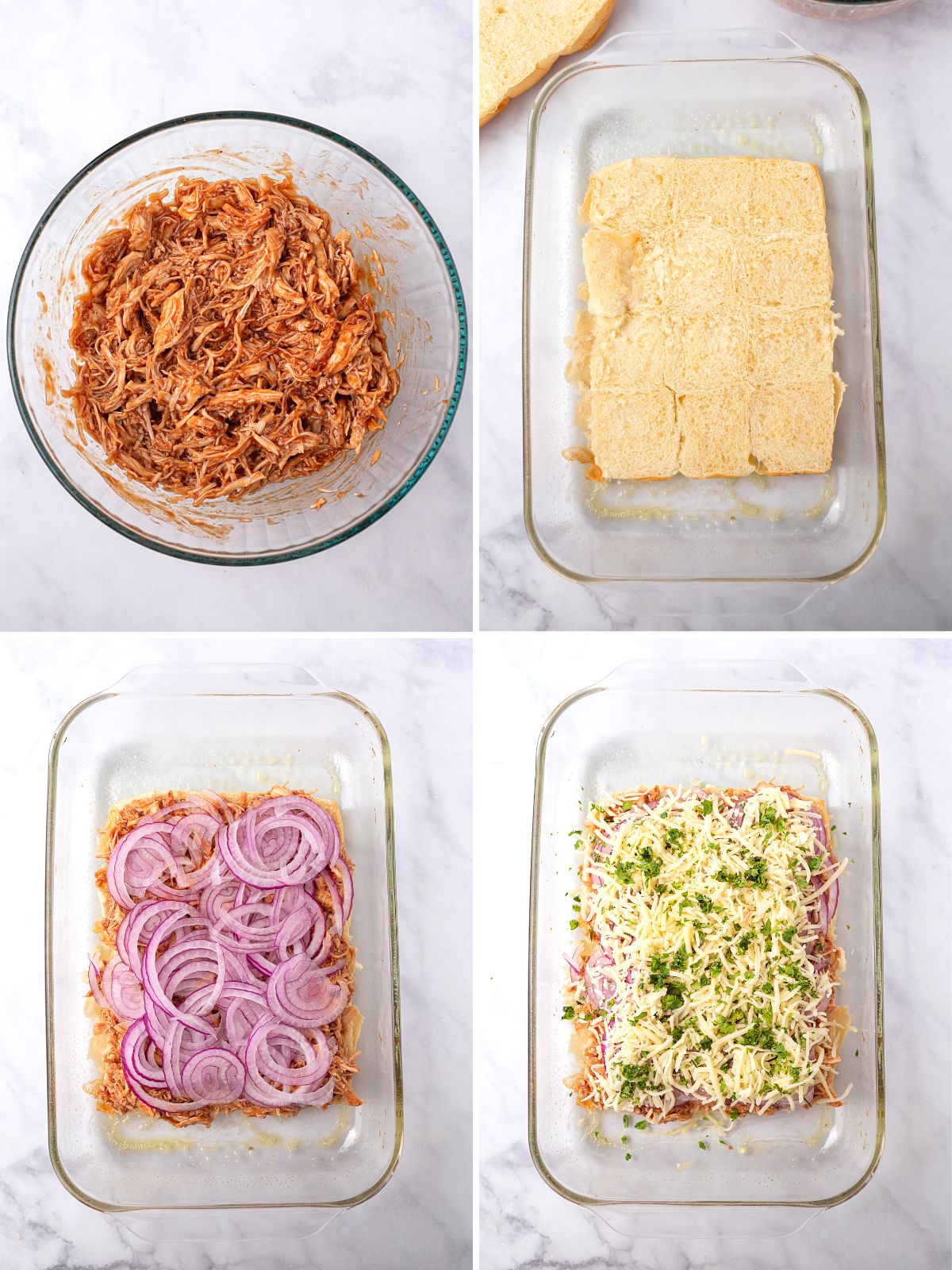 A collage of four images showing how to make this recipe.