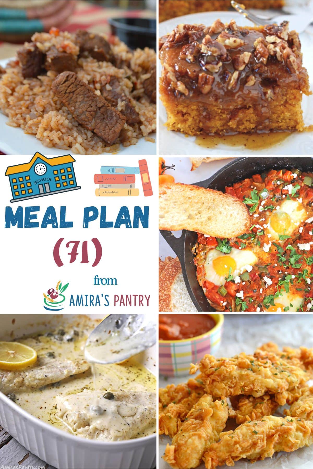 A collage of this week's meal plan recipes. Meal Plan (71) - Amira's Pantry Meal Plan (71) &#8211; Amira&#8217;s Pantry meal plan 71