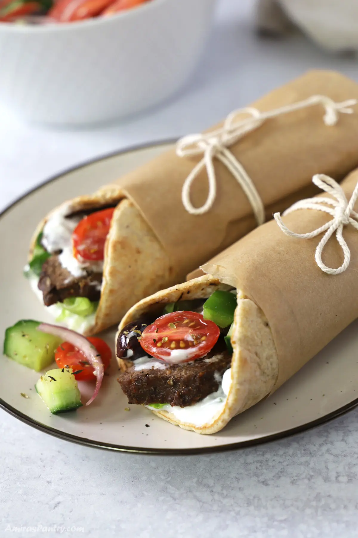 Tzatziki-Sauced Greek Steak Wraps