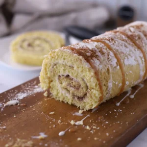 a close up look at a cinnamon cake roll.