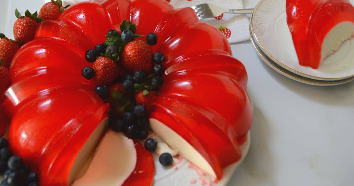 Strawberry Jello Mold (With Cream Cheese) - Amira's Pantry