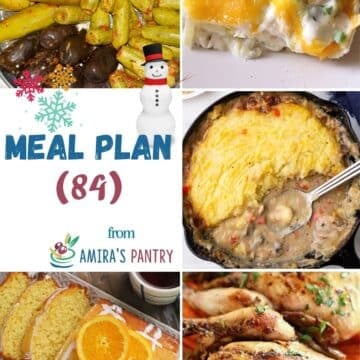 A collage of recipes from this week's meal plan.