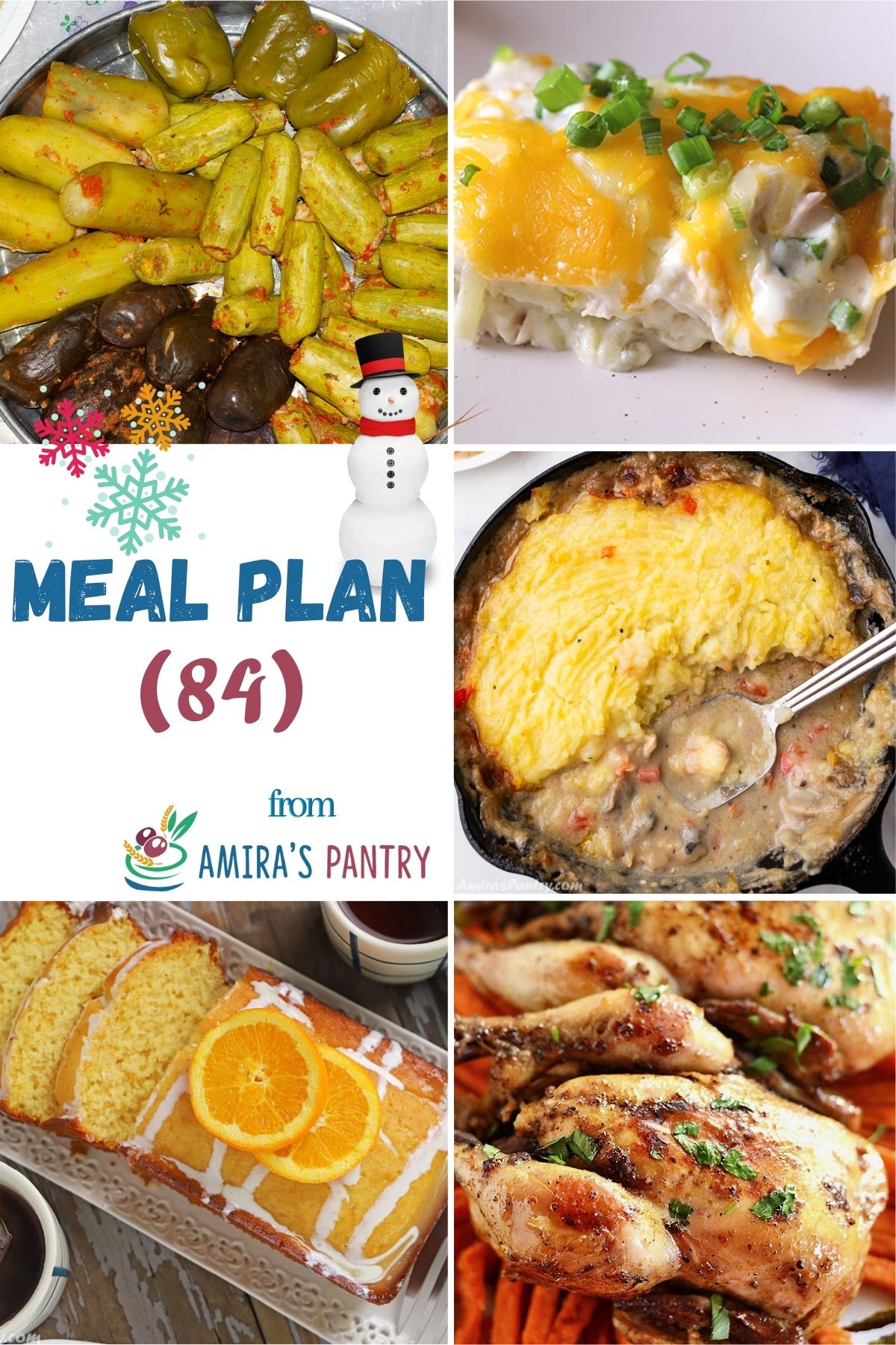 A collage of recipes from this week's meal plan.