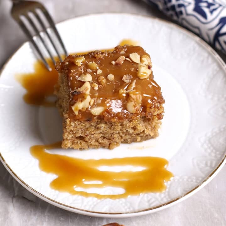 Date Cake Recipe (With Walnuts and Caramel Sauce) - Amira's Pantry