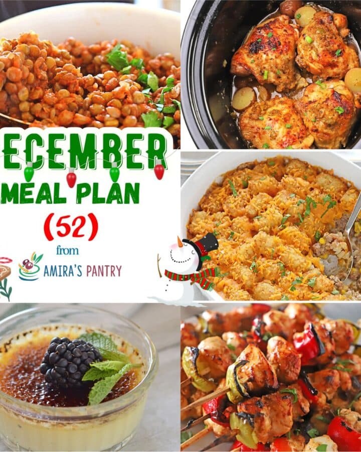 A collage of recipes from this week's meal plan.