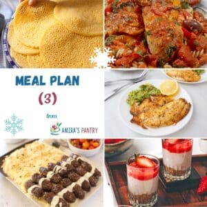 A collage of images from this week's meal plan.