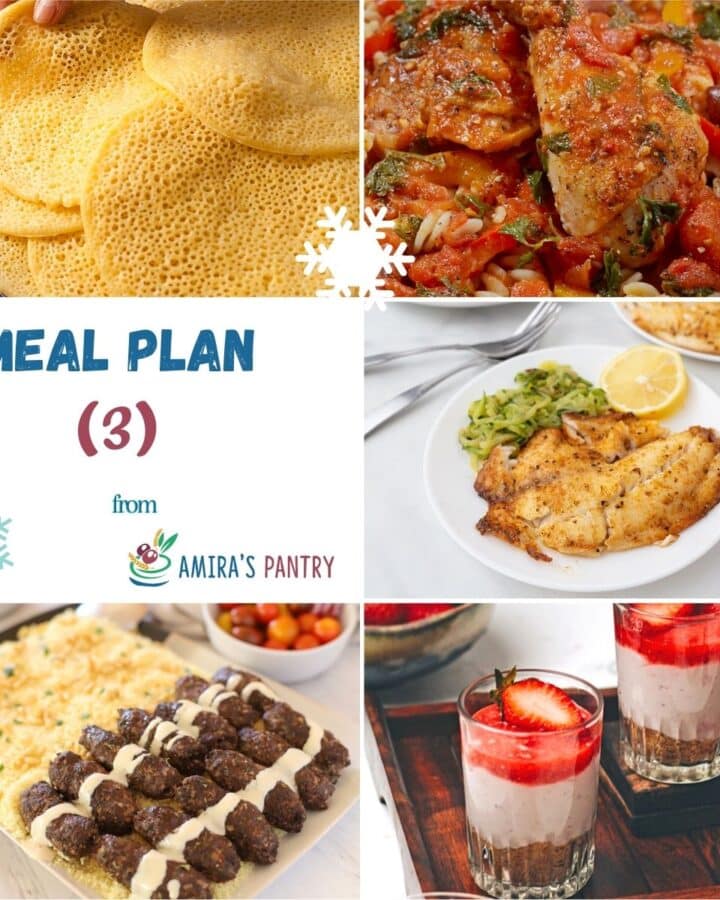 A collage of images from this week's meal plan.