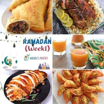 A featured image for Ramadan week 1 meal plan with text overlay.