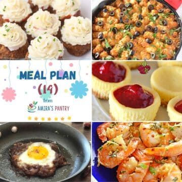A collage of recipes for meal plan 14.