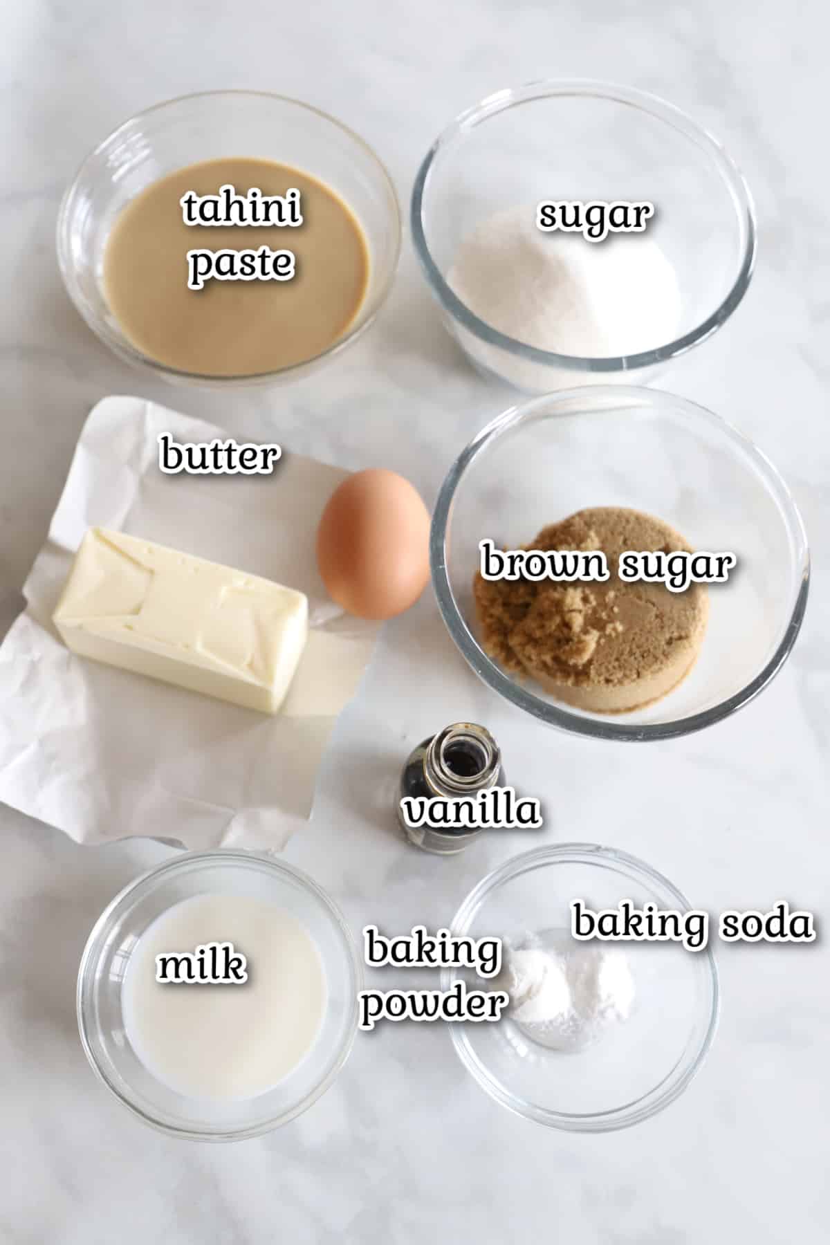 Ingredients image for this recipe with text overlay.
