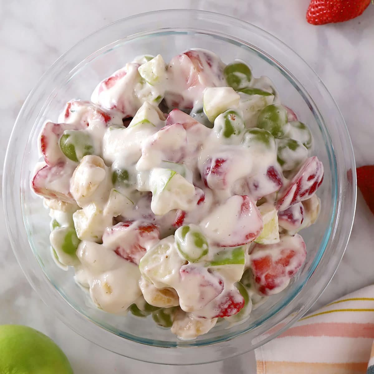 Creamy Fruit Salad Recipe - Amira's Pantry