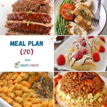 A collage of images from this week's meal plan recipe.
