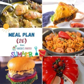 A collage of 5 images from this week's meal plan.