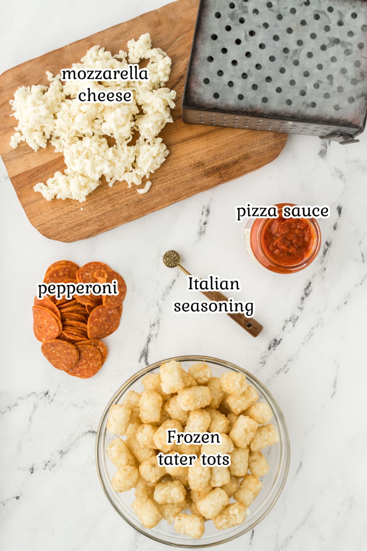 Ingredients to make recipe with text overlay.