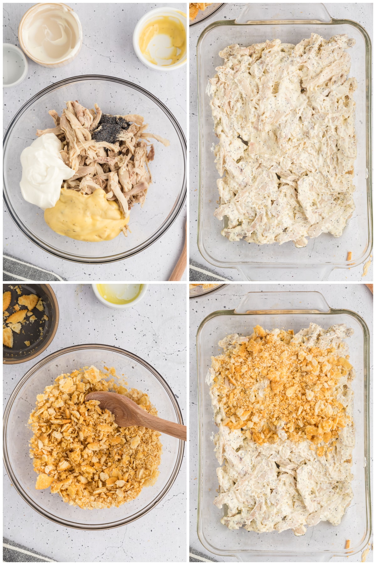 A step by step instructions to make the chicken casserole dish.