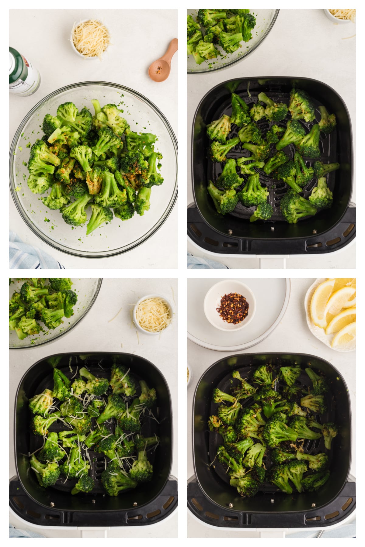 A collage of four images with instructions to make the recipe.