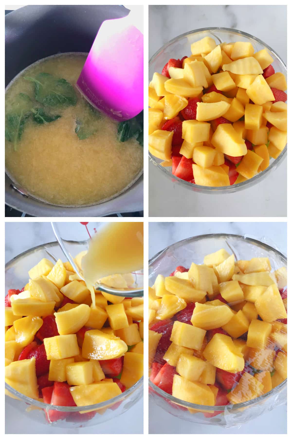 A collage of four images showing how to make the recipe.